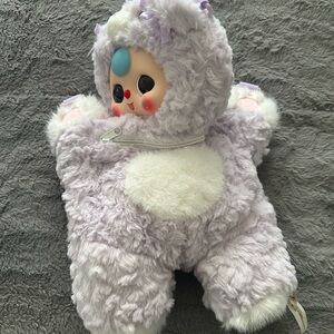 Lavender Plush Doll backpack with Cream Belly